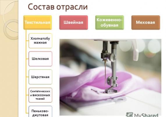 Problèmes de l'industrie légère en Russie